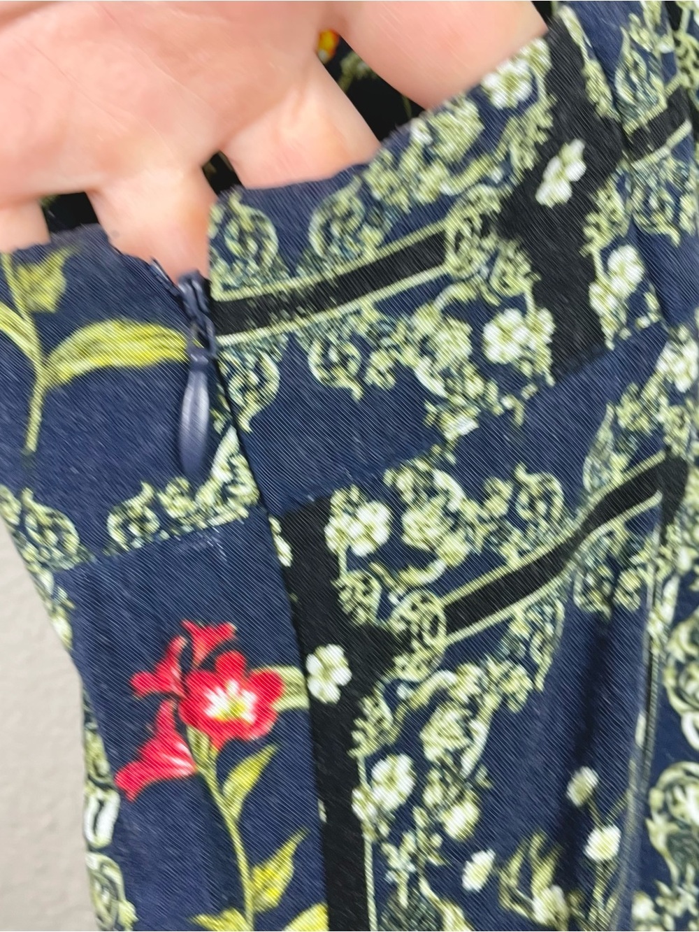 Agua Bendita x Target Women's Large Navy Floral Tile Flutter Sleeve Mini Dress - Picture 12 of 16